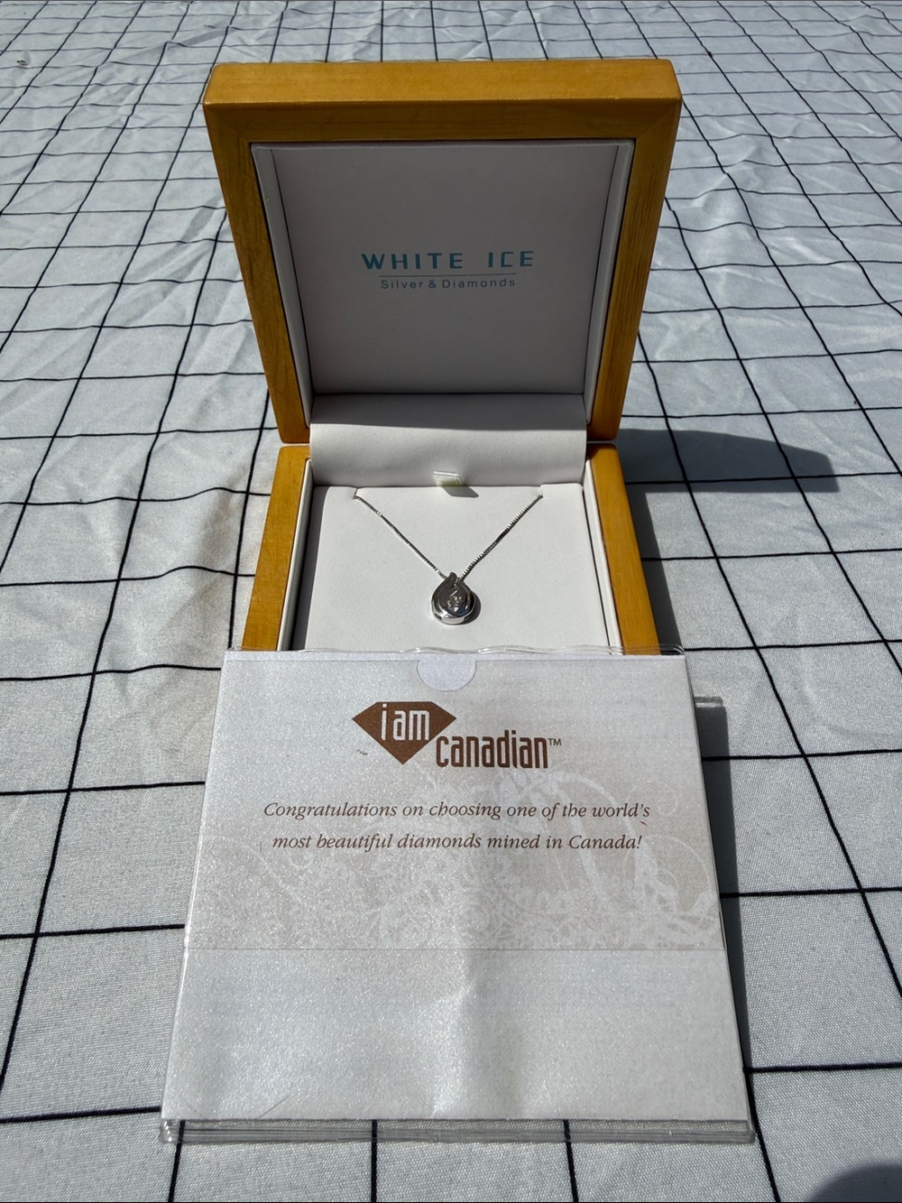 White Ice Canadian Diamond Pendant Necklace with Certificate